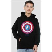 Marvel Captain America Drip Shield Youth Kids Pull-Over Hoodie, Black | Size: 5-6 Years