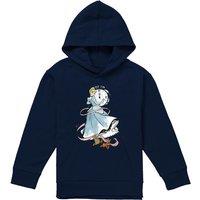 Disney Cinderella Clock Strikes Twelve With Jaq & Gus Youth Kids Pull-Over Hoodie, Navy | Size: 9-11 Years