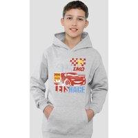 Disney Cars Lets Race Youth Kids Pull-Over Hoodie, Athletic Heather in Grey | Size: 5-6 Years