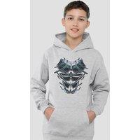 Marvel Black Panther Costume Youth Kids Pull-Over Hoodie, Athletic Heather in Grey | Size: 7-8 Years