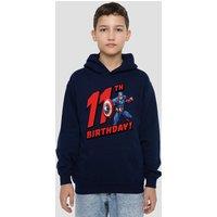 Marvel Captain America Birthday 11 Youth Kids Pull-Over Hoodie, Navy | Size: 9-11 Years