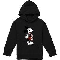 Disney Mickey Mouse Christmas Scarf Youth Kids Pull-Over Hoodie, Black | Size: 5-6 Years