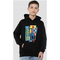 Marvel Friendly Neighborhood Spiderman Scrapbook Youth Kids Pull-Over Hoodie, Black | Size: 12-13 Years