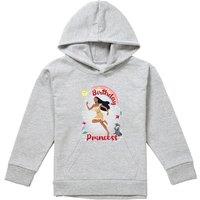 Disney Pocahontas Birthday Princess With Meeko Youth Kids Pull-Over Hoodie, Athletic Heather in Grey | Size: 9-11 Years