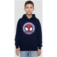 Marvel Spidey & His Amazing Friends Great Responsibility Badge Youth Kids Pull-Over Hoodie, Navy | Size: 9-11 Years