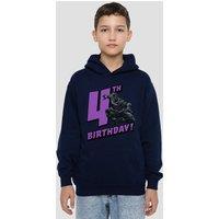 Marvel Black Panther Birthday 4 Youth Kids Pull-Over Hoodie, Navy | Size: 7-8 Years