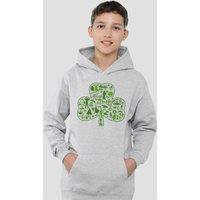 Disney Star Wars St Patrick'S Day Clover Icons Youth Kids Pull-Over Hoodie, Athletic Heather in Grey | Size: 12-13 Years