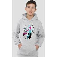 Marvel Ghost Spider Web Star Youth Kids Pull-Over Hoodie, Athletic Heather in Grey | Size: 5-6 Years