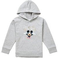 Disney Mickey Mouse Firework New Year Youth Kids Pull-Over Hoodie, Athletic Heather in Grey | Size: 7-8 Years