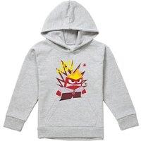 Disney Inside Out 2 Anger Youth Kids Pull-Over Hoodie, Athletic Heather in Grey | Size: 7-8 Years