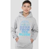 Sun Records Born From The Blues Youth Kids Pull-Over Hoodie, Athletic Heather in Grey | Size: 9-11 Years