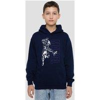 Marvel Black Panther Outline Youth Kids Pull-Over Hoodie, Navy | Size: 5-6 Years