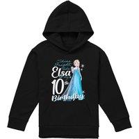 Disney Frozen Bright Like Elsa 10Th Birthday Youth Kids Pull-Over Hoodie, Black | Size: 5-6 Years