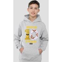 Disney Star Wars Greatest Kid C3Po Bb8 Youth Kids Pull-Over Hoodie, Athletic Heather in Grey | Size: 12-13 Years