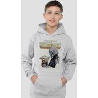 Disney Star Wars Grogu Legend Continues Youth Kids Pull-Over Hoodie, Athletic Heather in Grey | Size: 12-13 Years