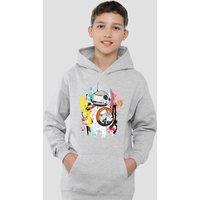 Disney Star Wars Bb8 Abstract Youth Kids Pull-Over Hoodie, Athletic Heather in Grey | Size: 9-11 Years