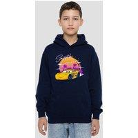 Disney Dinoco Sunset Youth Kids Pull-Over Hoodie, Navy | Size: 9-11 Years