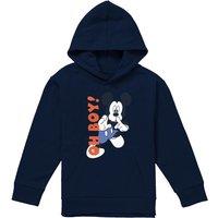Disney Mickey Mouse Oh Boy Youth Kids Pull-Over Hoodie, Navy | Size: 12-13 Years