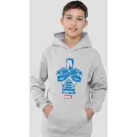 Marvel Black Panther Stripes Youth Kids Pull-Over Hoodie, Athletic Heather in Grey | Size: 9-11 Years