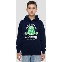 Disney Star Wars St Patrick'S Day Vader Strong Luck Youth Kids Pull-Over Hoodie, Navy | Size: 5-6 Years
