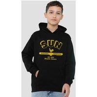 Sun Records Simple Sun Logo Youth Kids Pull-Over Hoodie, Black | Size: 12-13 Years