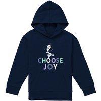 Disney Frozen Choose Joy With Olaf Youth Kids Pull-Over Hoodie, Navy | Size: 5-6 Years