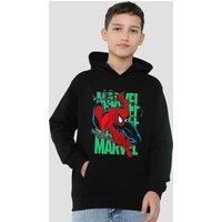 Marvel Spiderman Wall Crawling Youth Kids Pull-Over Hoodie, Black | Size: 12-13 Years