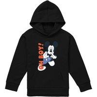 Disney Mickey Mouse Oh Boy Youth Kids Pull-Over Hoodie, Black | Size: 5-6 Years