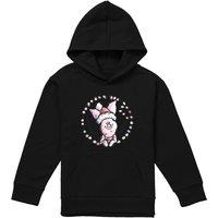Disney Winnie The Pooh Warmest Christmas Wishes From Piglet Youth Kids Pull-Over Hoodie, Black | Size: 7-8 Years