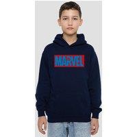 Marvel Spiderman Brick Logo Youth Kids Pull-Over Hoodie, Navy | Size: 7-8 Years