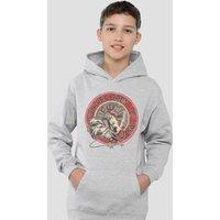 Sun Records Rooster Est 1952 Youth Kids Pull-Over Hoodie, Athletic Heather in Grey | Size: 12-13 Years