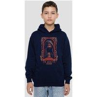 Disney Star Wars The Acolyte Art Deco Masked Youth Kids Pull-Over Hoodie, Navy | Size: 9-11 Years