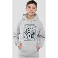Disney Star Wars Mandalorian The Child Force Youth Kids Pull-Over Hoodie, Athletic Heather in Grey | Size: 5-6 Years