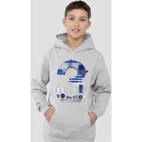 Disney Star Wars R2D2 3 Youth Kids Pull-Over Hoodie, Athletic Heather in Grey | Size: 5-6 Years