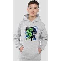 Disney Star Wars Death Star Graffiti Youth Kids Pull-Over Hoodie, Athletic Heather in Grey | Size: 9-11 Years