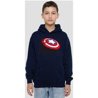 Marvel Captain America First Avenger Youth Kids Pull-Over Hoodie, Navy | Size: 12-13 Years