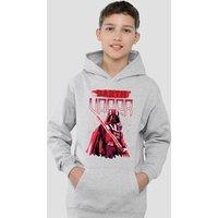 Disney Star Wars Paint Vader Youth Kids Pull-Over Hoodie, Athletic Heather in Grey | Size: 5-6 Years