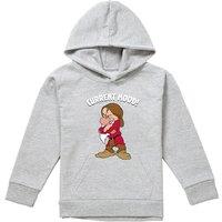 Snow White And The Seven Dwarfs, Current Mood, Grumpy Youth Kids Pull-Over Hoodie, Athletic Heather in Grey | Size: 7-8 Years