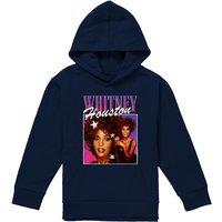 Whitney Houston She'S A Star Youth Kids Pull-Over Hoodie, Navy | Size: 9-11 Years