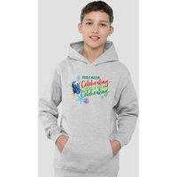 Disney Finding Nemo Just Keep Celebrating Christmas With Dory Youth Kids Pull-Over Hoodie, Athletic Heather in Grey | Size: 5-6 Years