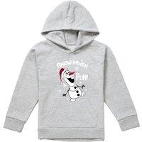 Disney Frozen Olaf Snow Much Fun Youth Kids Pull-Over Hoodie, Athletic Heather in Grey | Size: 7-8 Years
