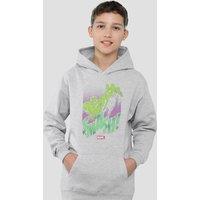 Marvel Hulk Gamma Smash Youth Kids Pull-Over Hoodie, Athletic Heather in Grey | Size: 12-13 Years
