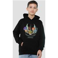 Disney Star Wars Young Jedi Adventure Force Is With Us Youth Kids Pull-Over Hoodie, Black | Size: 7-8 Years