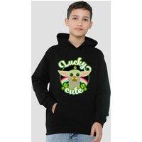 Disney Star Wars St Patrick'S Day Grogu Lucky Cute Youth Kids Pull-Over Hoodie, Black | Size: 9-11 Years