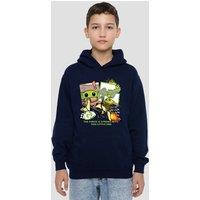 Star Wars - The Mandalorian Star Wars The Mandalorian Grogu Racing Speeder Bike Youth Kids Pull-Over Hoodie, Navy | Size: 7-8 Years