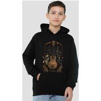 Disney Coco Painted Poster With Guitar, Ernest, Miguel & Hector Youth Kids Pull-Over Hoodie, Black | Size: 5-6 Years