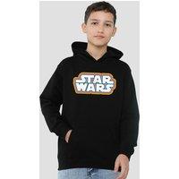 Disney Star Wars Retro Outline Logo Youth Kids Pull-Over Hoodie, Black | Size: 5-6 Years
