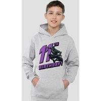 Marvel Black Panther Birthday 11 Youth Kids Pull-Over Hoodie, Athletic Heather in Grey | Size: 5-6 Years