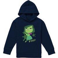 Disney Inside Out 2 Disgust Youth Kids Pull-Over Hoodie, Navy | Size: 9-11 Years