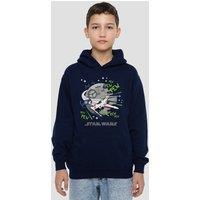 Disney Star Wars Pew Pew Xwing Youth Kids Pull-Over Hoodie, Navy | Size: 9-11 Years